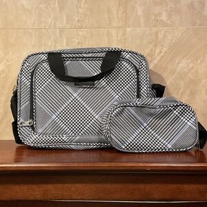 Stylish Black and White Checkered Bag Set